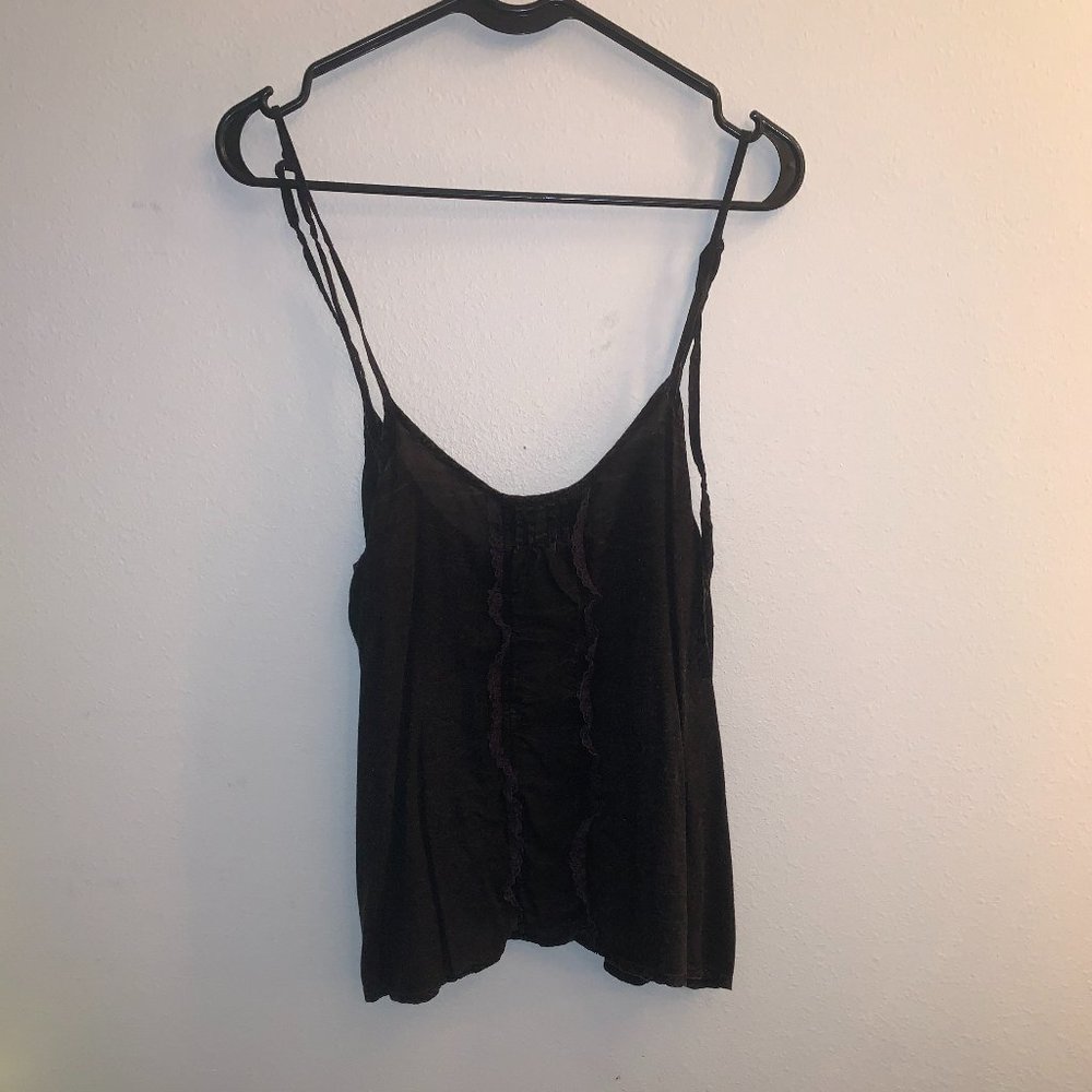 Cute Black Tank Top with Tie Straps